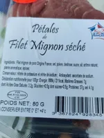 Pétales de filet mignon séché