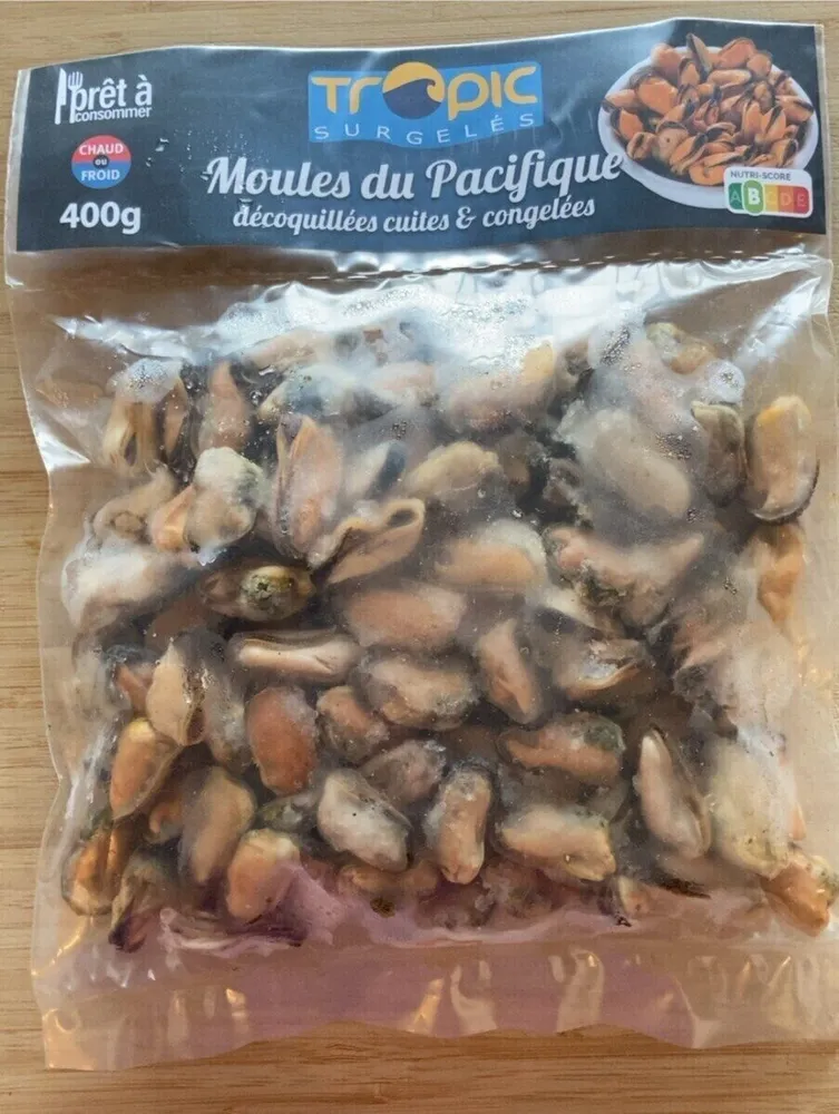 Moules du Pacifique décortiquées cuites et congelées