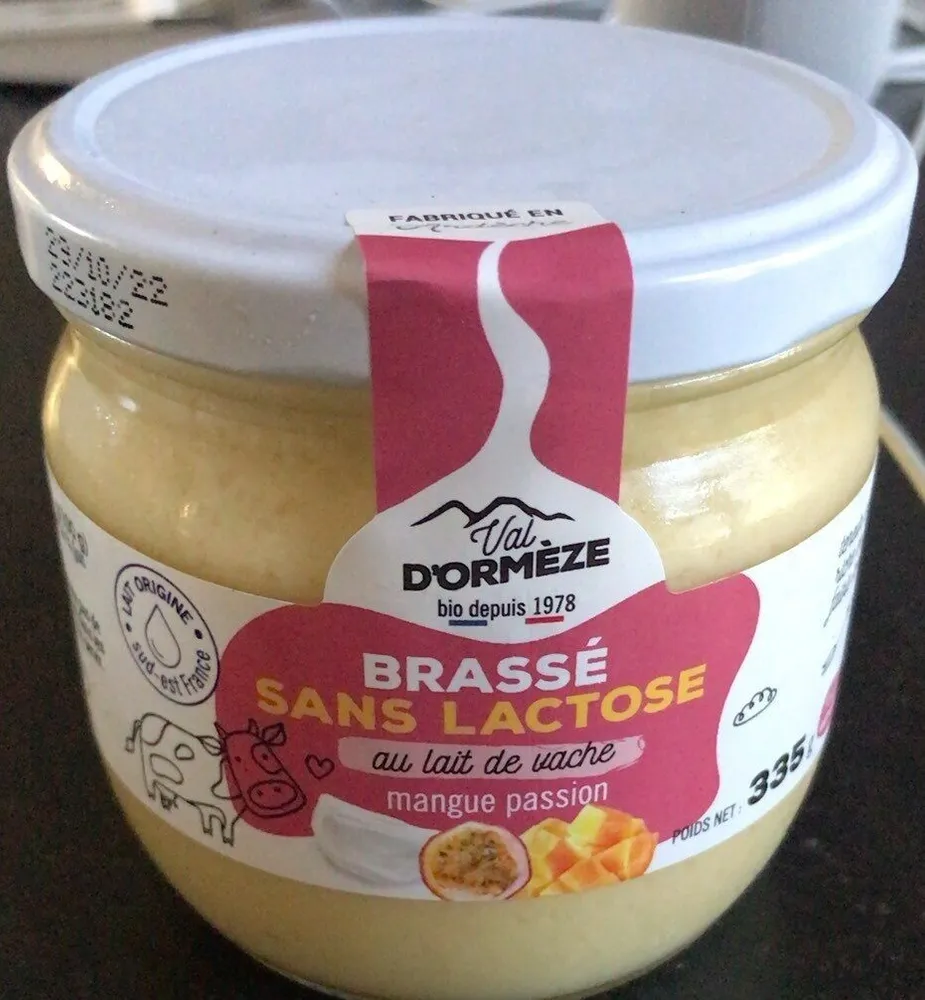 Brassé sans lactose mangue passion