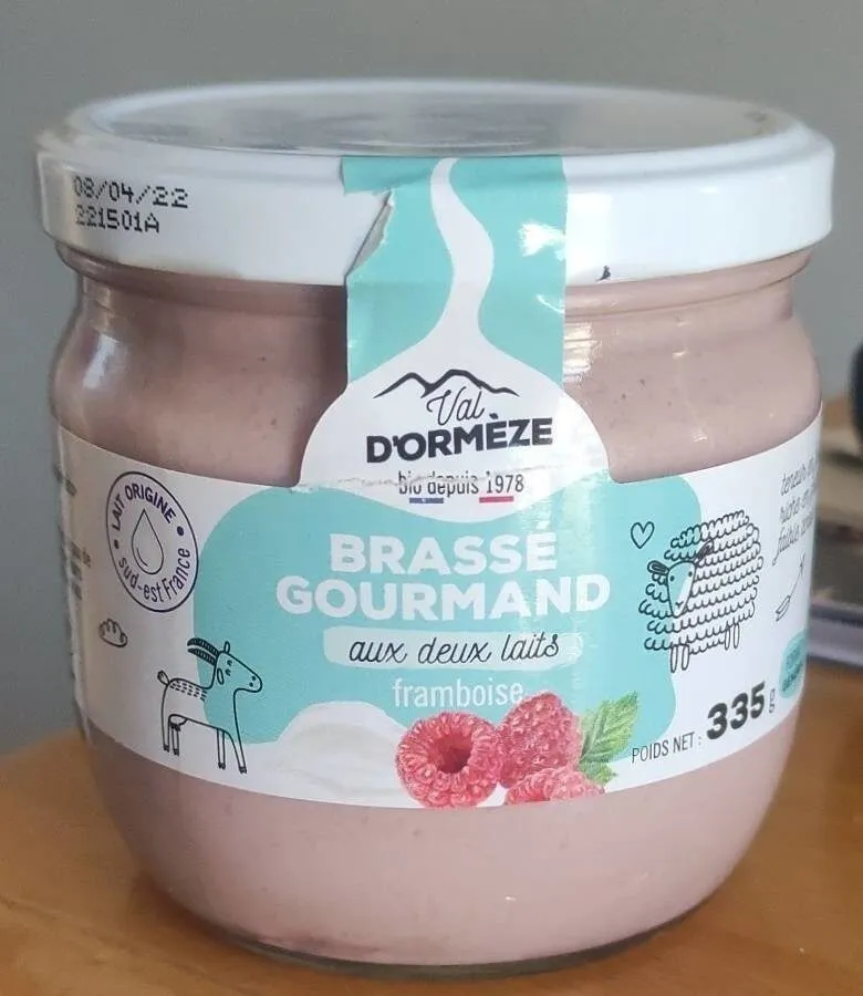 Brassé gourmand aux deux laits framboise