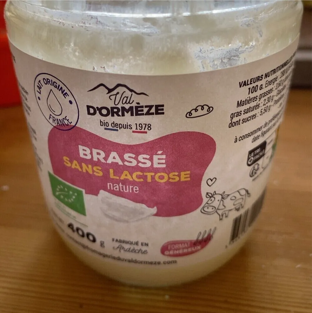 Brassé sans lactose