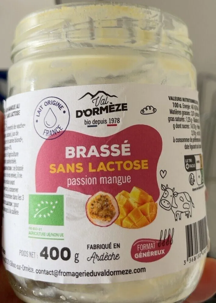 Brassé sans lactose passion mangue