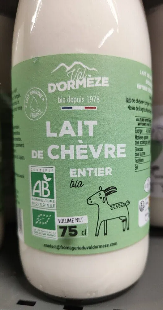 Dormèze Lait de chèvre entier bio