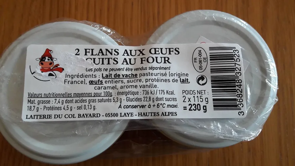 flans aux oeufs cuits au four