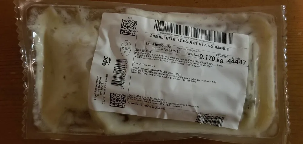Aiguillette de poulet à la normande