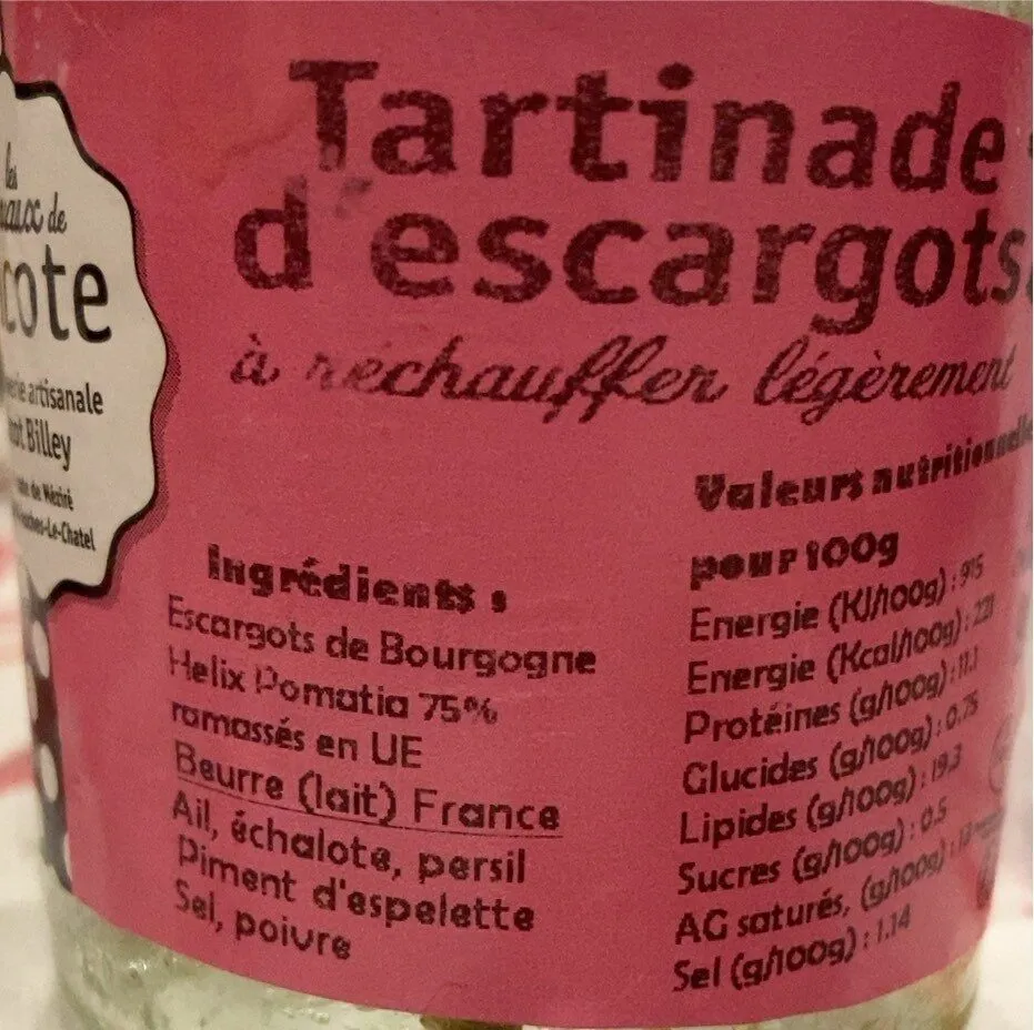 Tartinade d’escargots