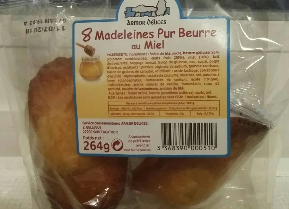 Madeleines pur beurre au miel