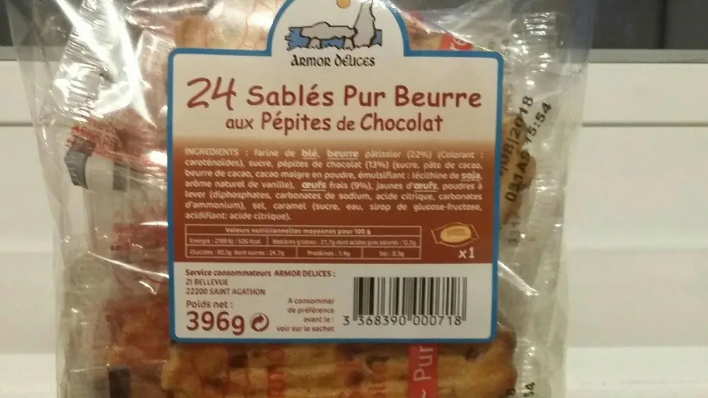 Sablés pur beurre aux pépites de chocolat