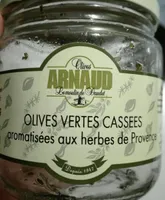 Olives vertes cassées aromatisées herbes de provence