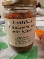 Lentilles cuisinées au vin blanc