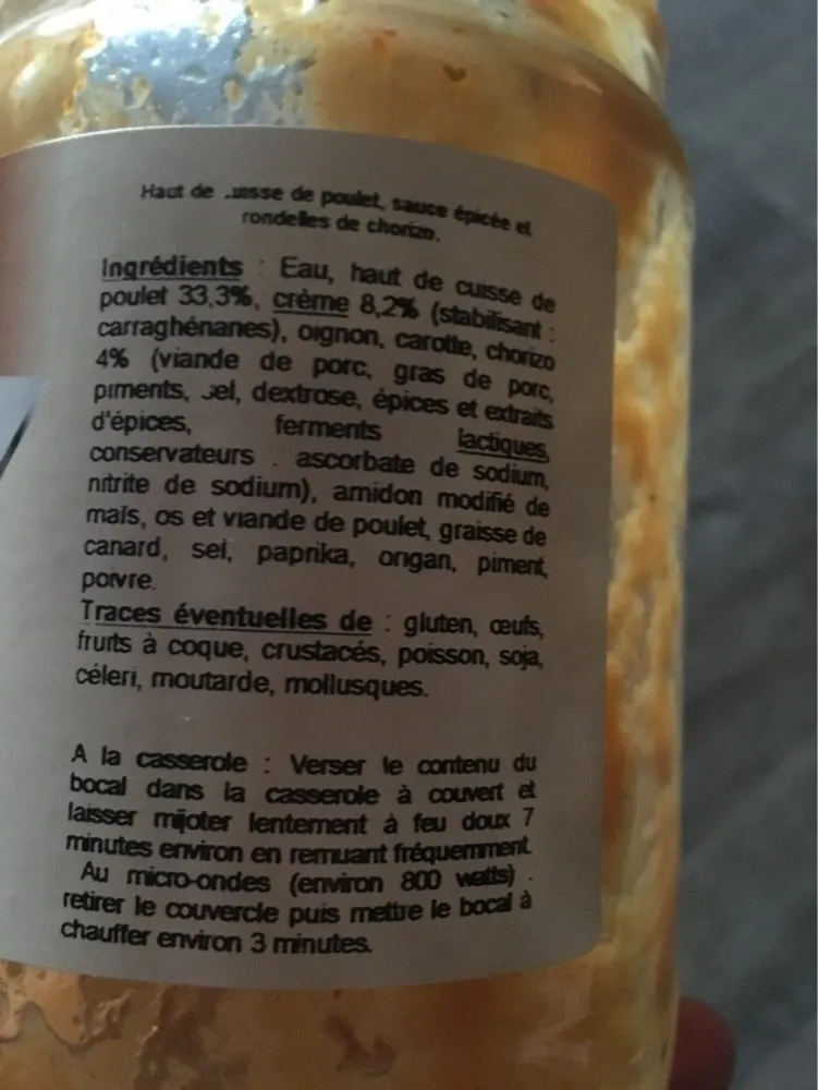 Fricasse de volaille au chorizo