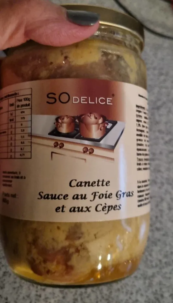Canette sauce foie gras et cepes
