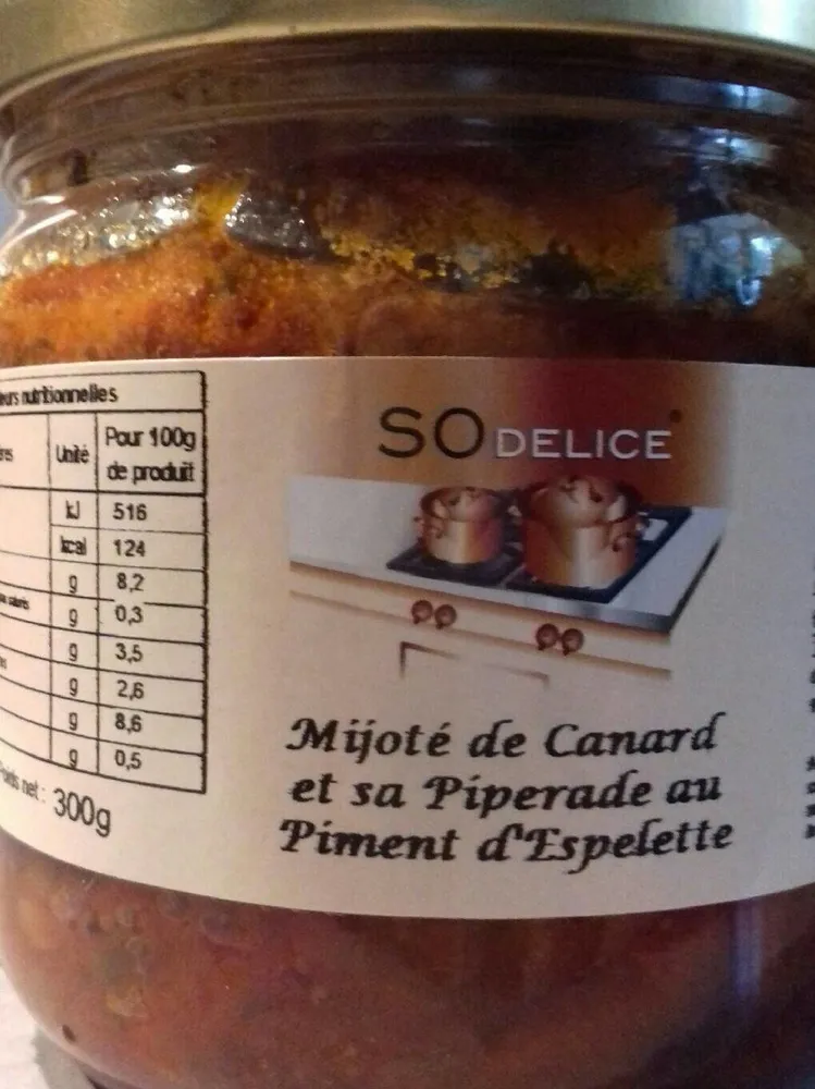Mijoté de canard et sa piperade au piment d espelette