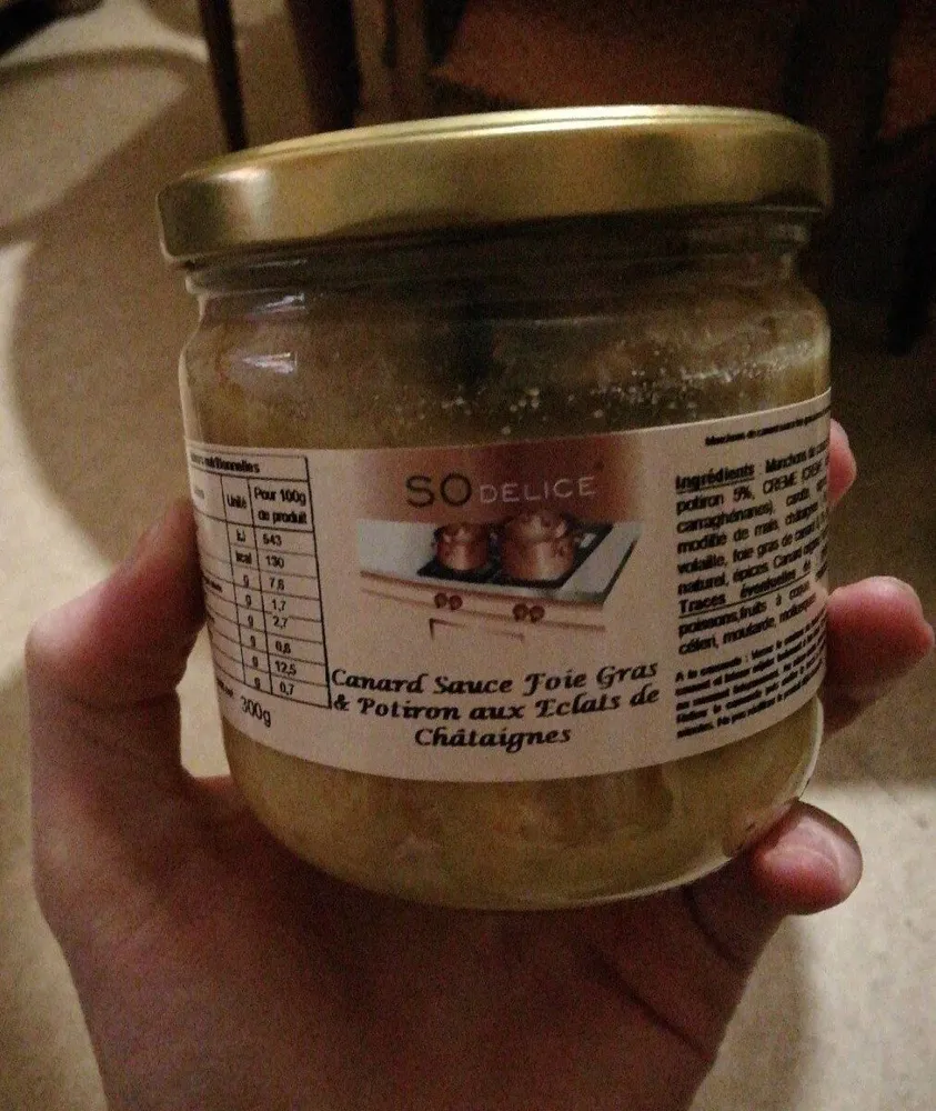 Canard sauce foie gras & potiron aux éclats de châtaignes