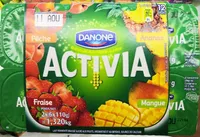 Activia Fruits : Fraise - Mangue - Pêche - Ananas