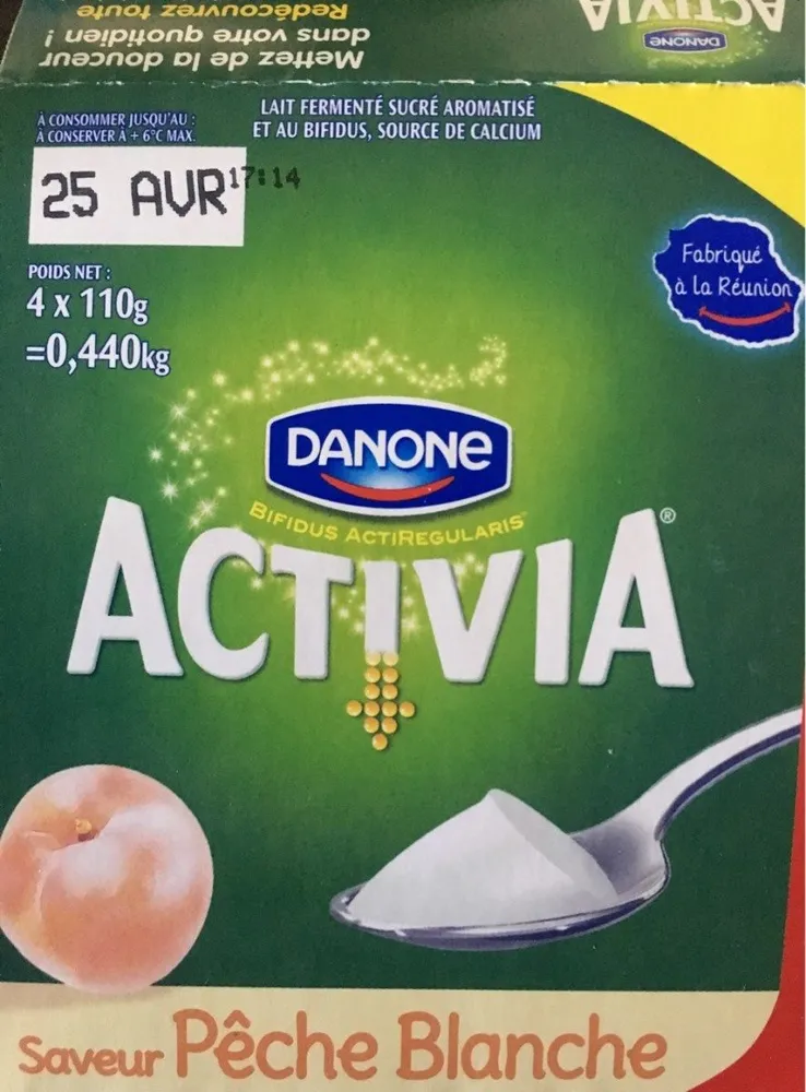 Activia saveur pêche blanche