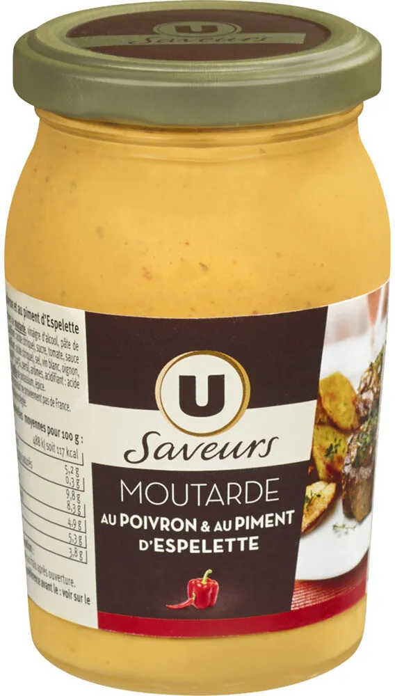 Moutarde au poivron et au piment d'Espelette bocal de 210g