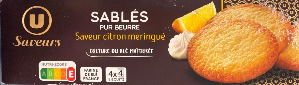 Sablés pur beurre saveur citron meringué