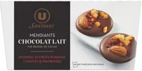 Mendiants au chocolat lait amandes et framboise et écorce d'orange Saveurs