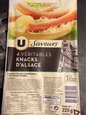 Véritable knacks d'Alsace - x4, 220g