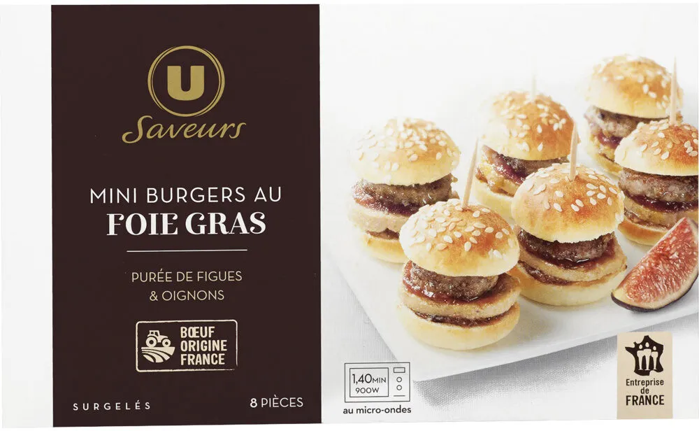 Mini burgers au foie gras, purée de figue et oignons Saveurs