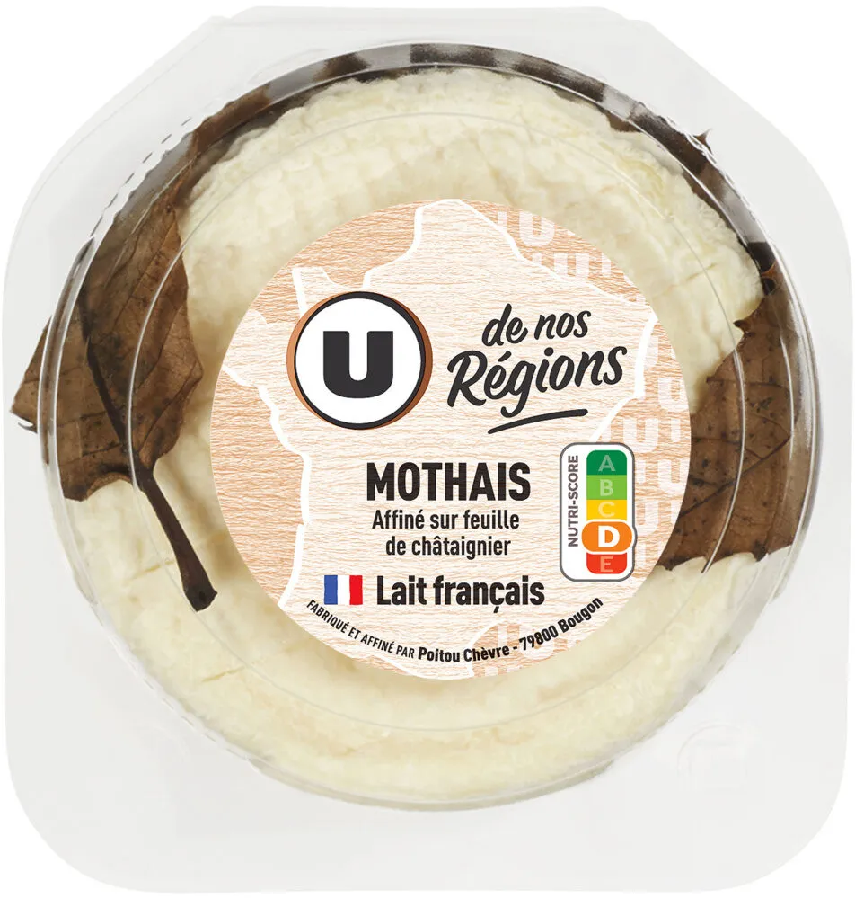 Mothais affiné au lait de chèvre pasteurisé sur feuille de châtaignier25% de MG, 180g
