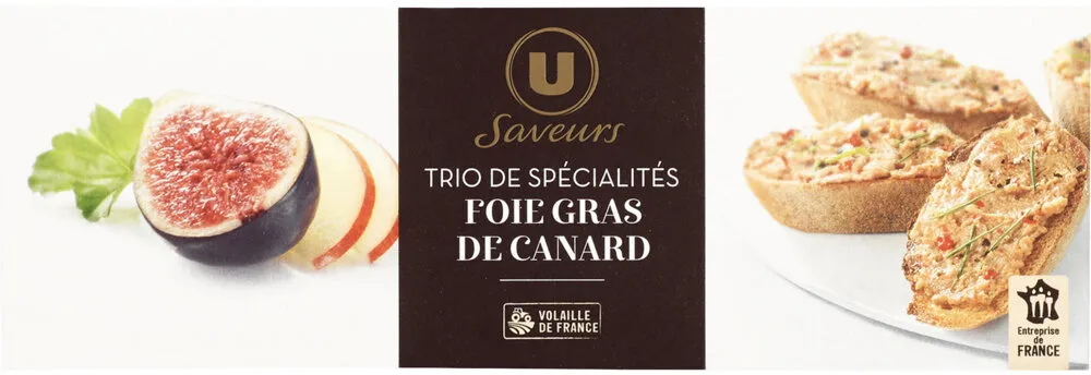 Trio de foie gras de canard entier coteaux de Layon foie gras aux figues et foie gras aux pommes poêlées Saveurs