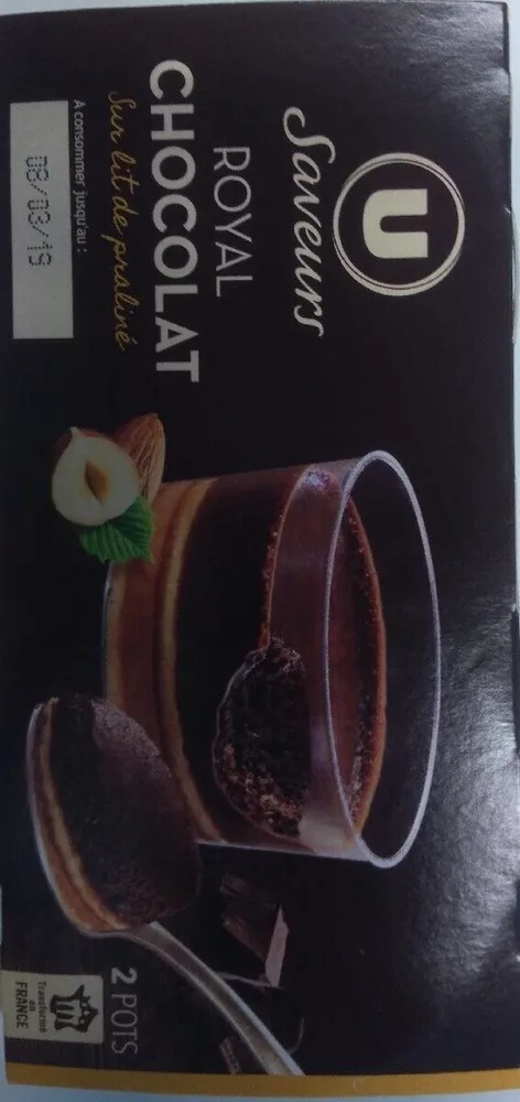 Dessert pâtissier royal chocolat sur lit de praliné 2x80g