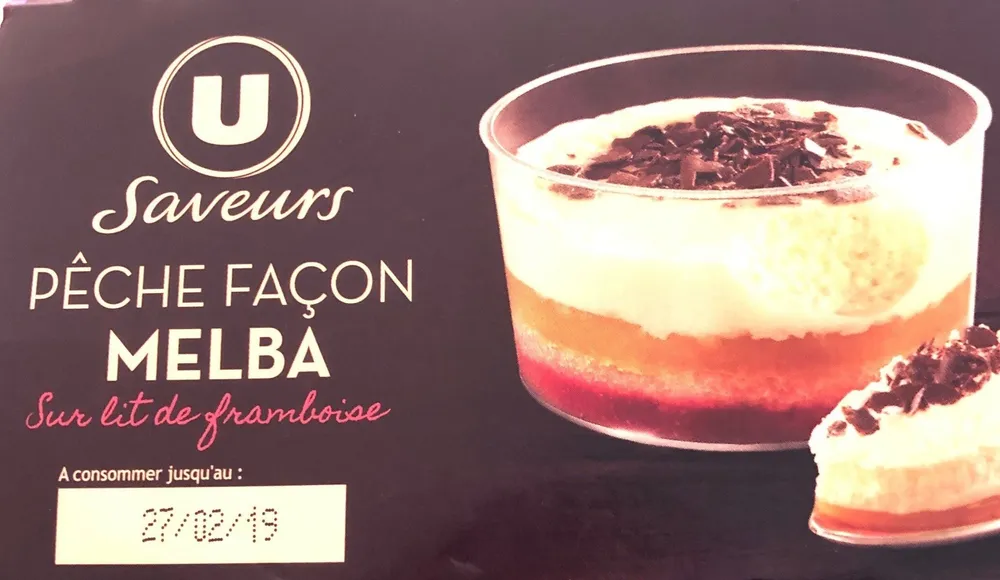 Dessert pêche façon melba 2x90g