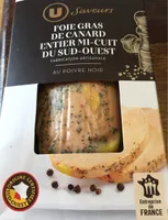 Foie gras de canard entier mi-cuit du Sud Ouest au poivre noir IGP Saveurs