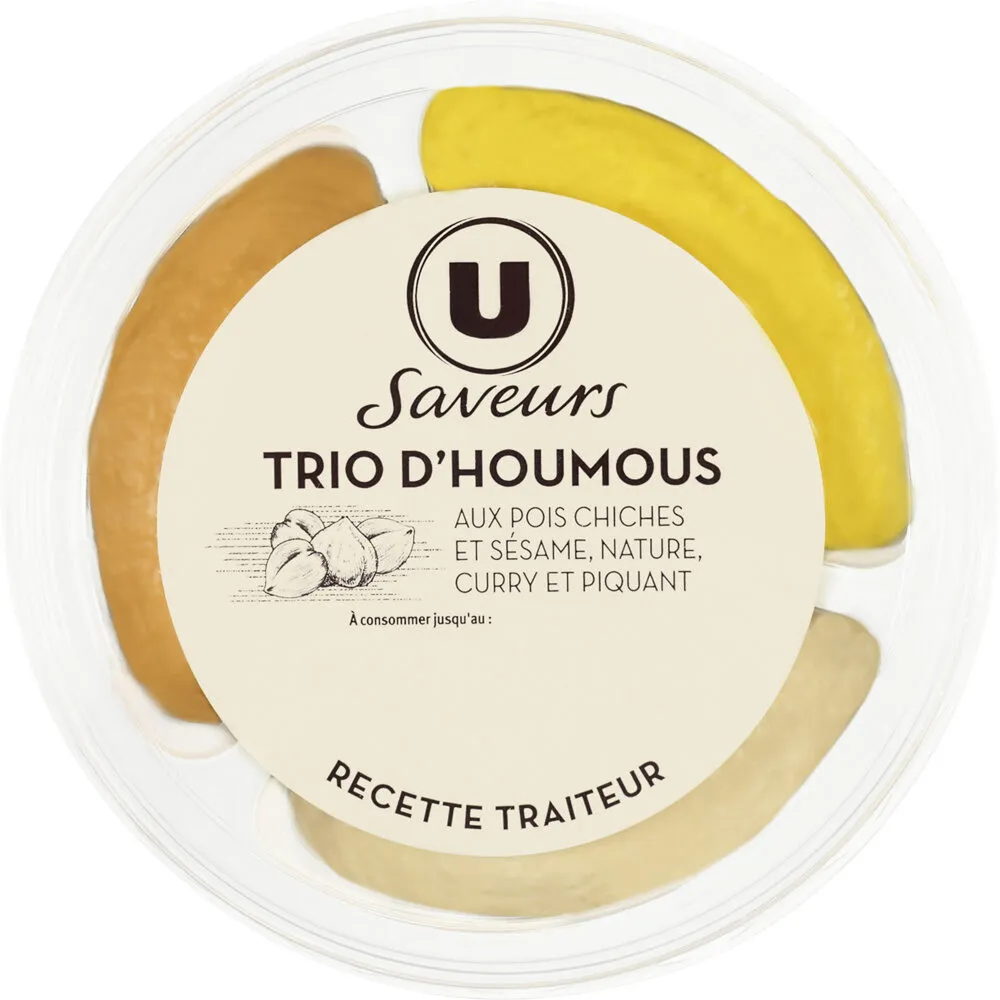 Trio d'houmous nature curry piquant Saveurs