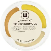 Trio d'houmous nature curry piquant Saveurs