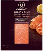Saumon fumé Atlantique, Norvège, 2 grandes tranches - 100g