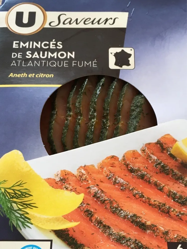 Emincés de saumon atlantique fumé. Aneth et citron