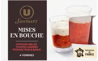 Mises en bouche poivrons grillés, tomates marinées, fromage frais, 4 verrines - 160g