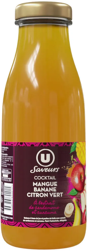 Boisson à base de jus et purée de fruits (mangue, banane, citron vert)réfrigéré