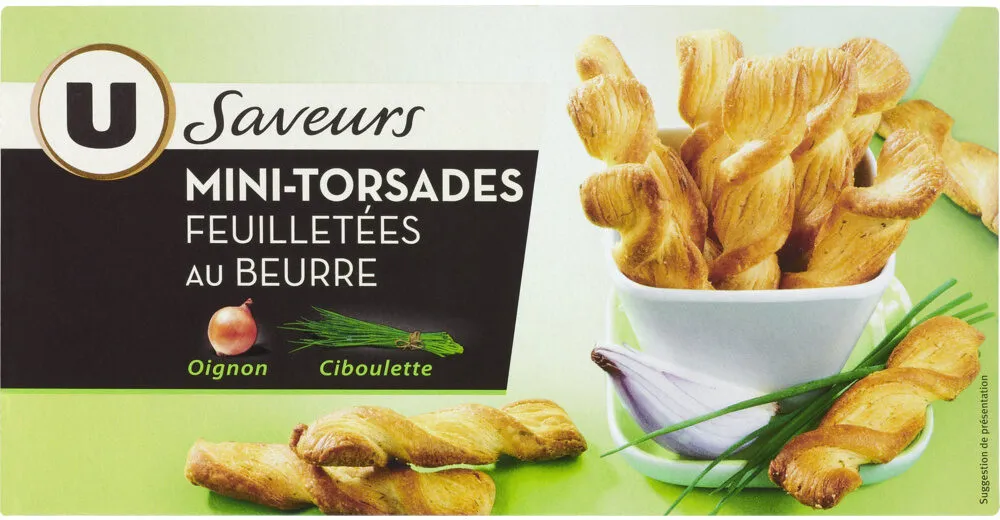 Mini feuilleté torsade oignon et ciboulette paquet de 100g