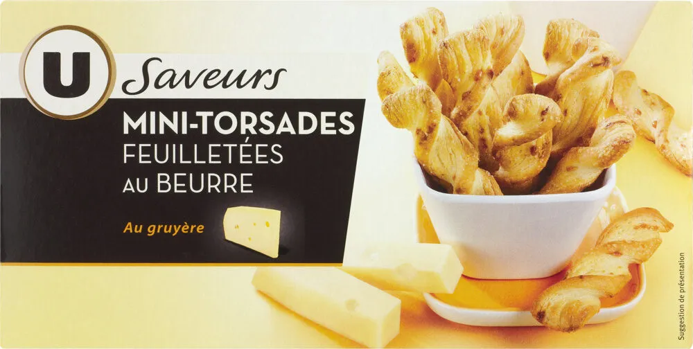 Minifeuilleté torsades beurre et fromage paquet de 100g