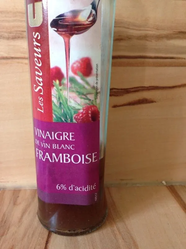 Vinaigre de framboise du Limousin 6° bouteille en verre de25c l