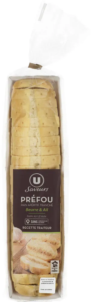 Préfou pain apéritif tranché au beurre et à l'ail 300g