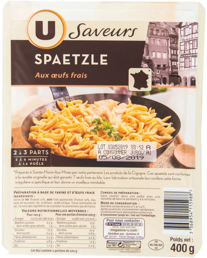 Spaetzle aux oeufs frais