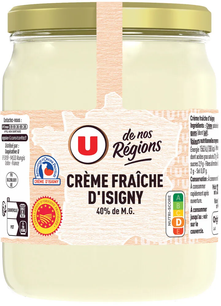 Crème fraîche d'Isigny épaisse AOP 40%MG - 40cl