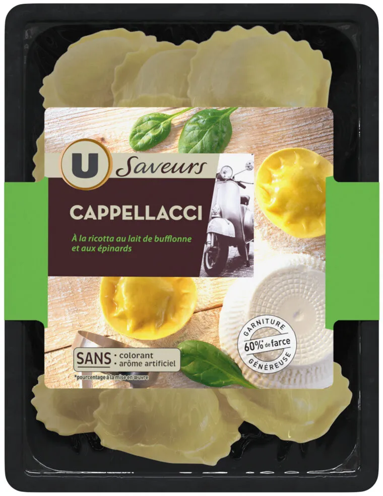 Cappellacci ricotta lait de bufflonne épinards 250g