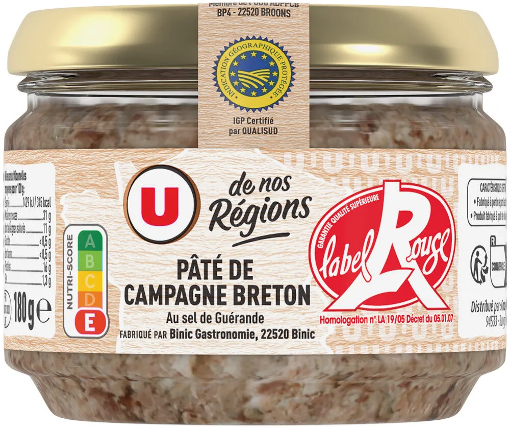 Pâté de campagne breton au sel de Guérande IGP LR 180g