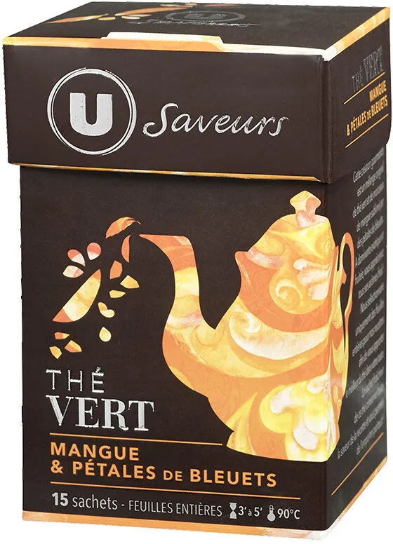 Thé vert à la mangue et aux pétales de bleuets
