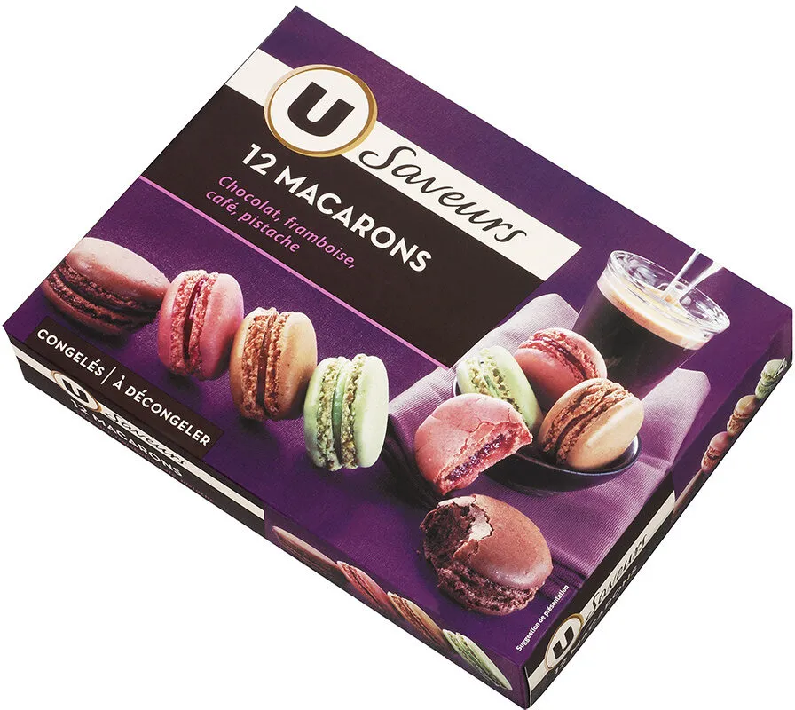Macarons framboise, café, pistache et chocolat