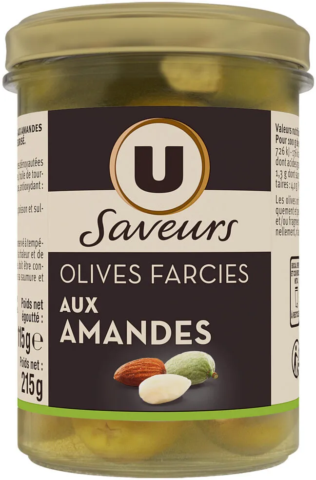 Olives vertes farcies aux amandes entières