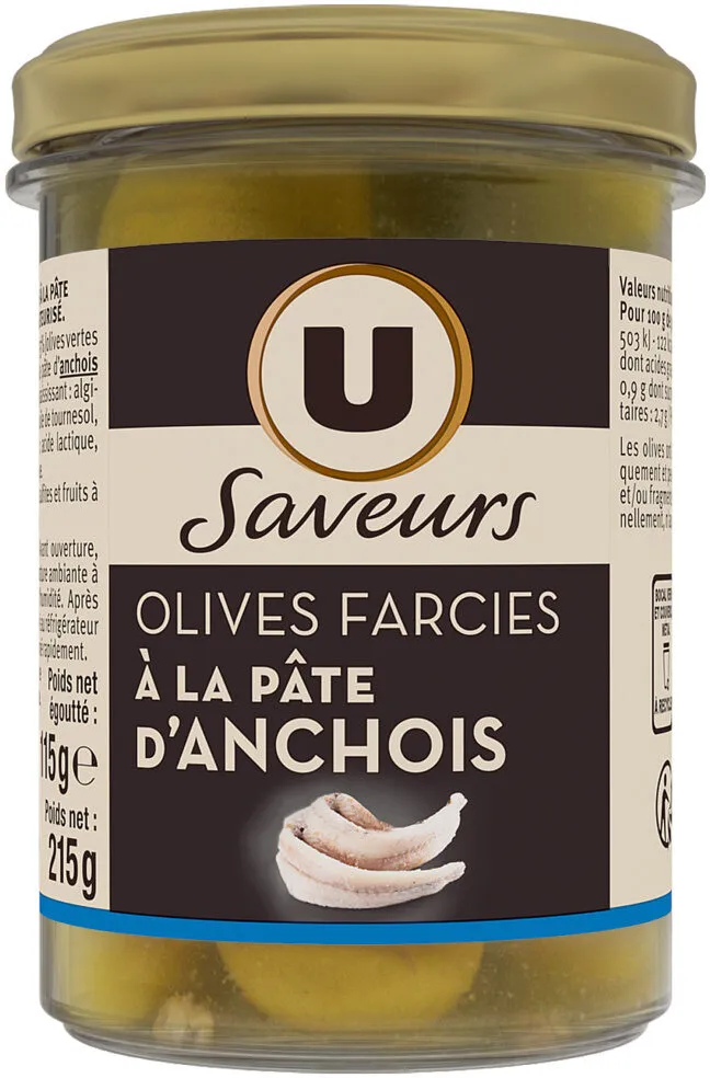 Olives vertes farcies à la pate d'anchois