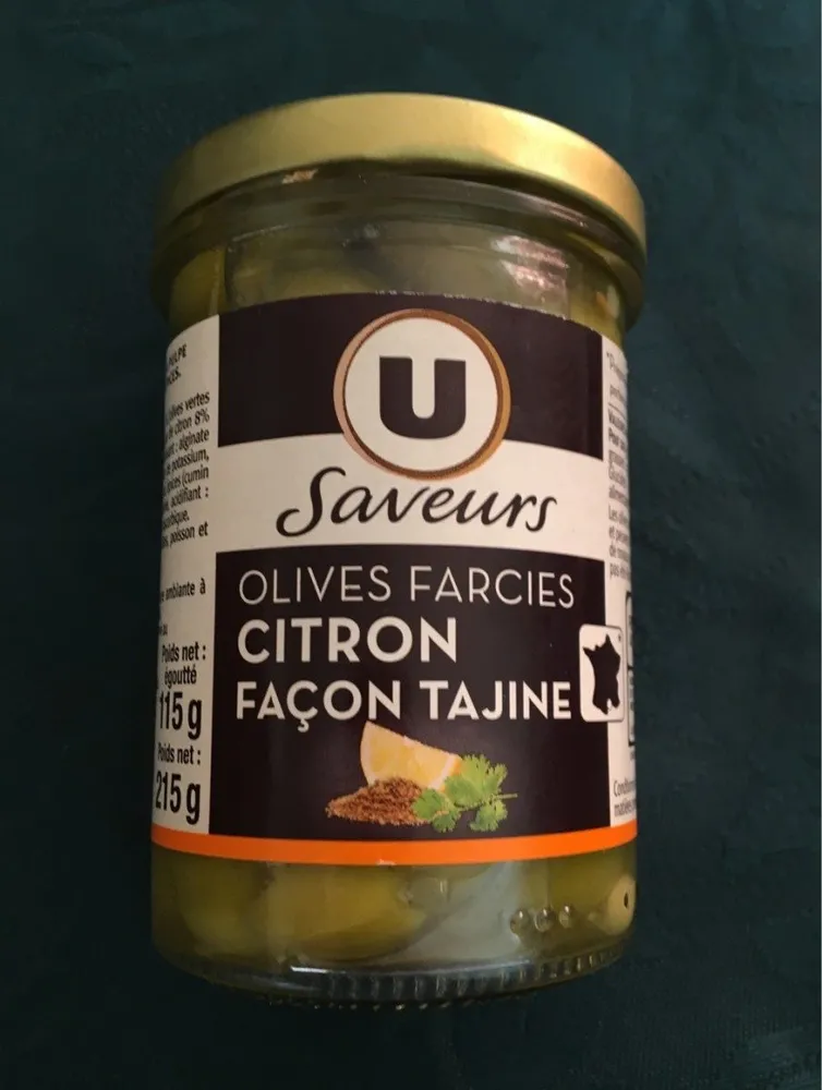 Olives farcies citron tajine U SAVEURS, bocal de