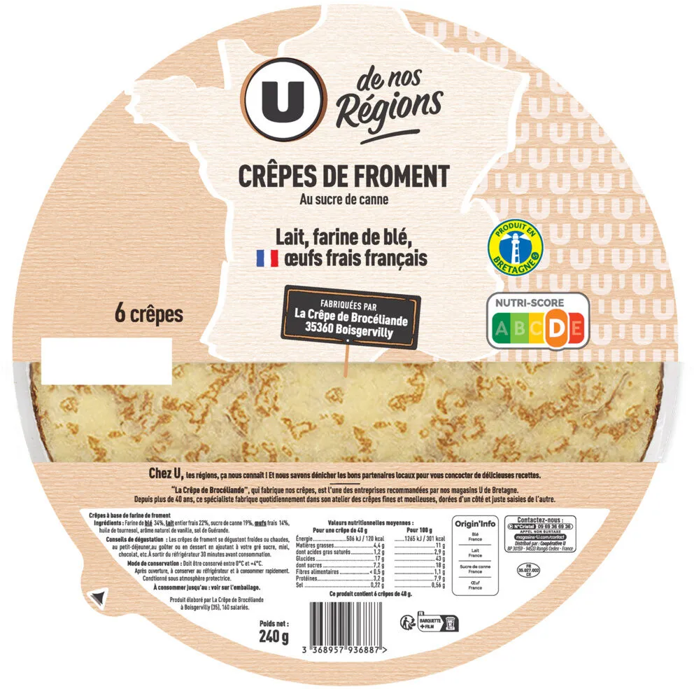 Crêpes de froment , x6 - 240g